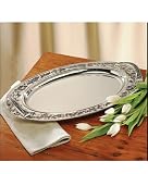 BAROQUE OVAL TRAY - SILVERPLATED BAROQUE OVAL TRAY WITH HANDLES - charger plate