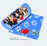 I Love Dogs Eye Glasses Case & Lens Cloth