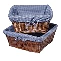 Set of 2 Cherry Baskets with Navy Liners- 16x16