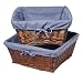 Baby : Set of 2 Cherry Baskets with Navy Liners- 16x16