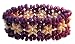 Natural Wood Purple and White Stars Bracelet