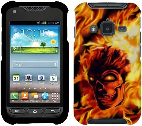 Samsung Galaxy Rugby Pro Flaming Skull Hard Case Phone Cover