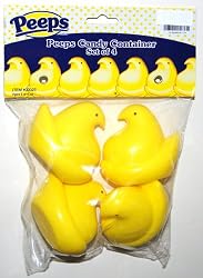 Peeps Novelty Candy Container, Set of 4, Yellow Chicks (1 Set)