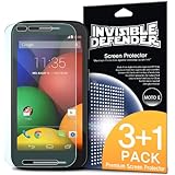 Moto E 1st Gen Screen Protector - Invisible Defender [3+1 Free/MAX HD CLARITY][Lifetime Warranty] Perfect Touch Precision High Definition (HD) Clarity Film (4-Pack) for Motorola Moto E 1st Generation, 2014