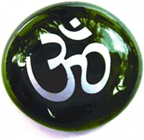 Om Symbol Colored Glass New Age Imprinted Stones
