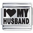 Laser I Heart Husband Italian Charm Bracelet