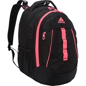 adidas Hickory Backpack, Black/Solar Pink, 19 x 14 x 11-Inch