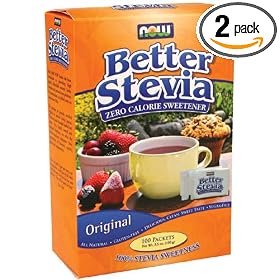 NOW Foods Stevia Extract Packets Twinpack,  100 Count  Boxes (Pack of 2)Now Foods Stevia Extract Packets (100/box) (Multi-Pack)