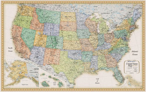 City Travel Guides Discounted  Books : Rand Mcnally United States Wall Map (Classic Edition United States Wall Map)