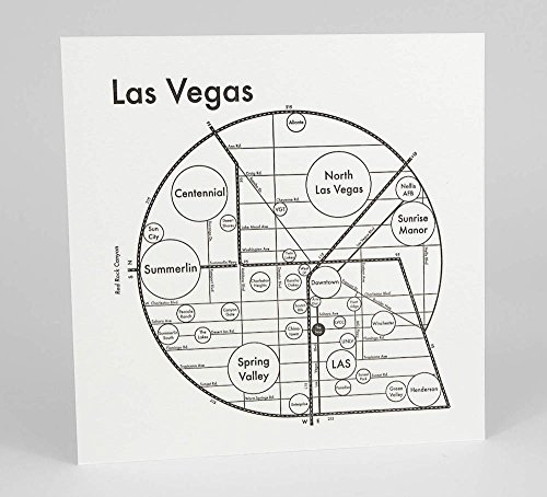 Las Vegas Map 17.5"x17.5" Screenprint