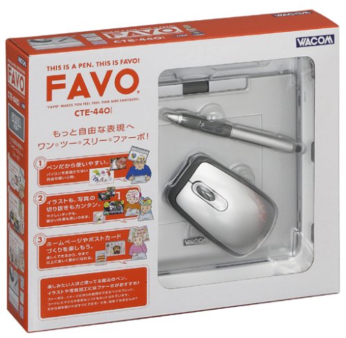Cover image : WACOM FAVO ペン&マウス・タブレット A6サイズ CTE-440/W0 ホワイト (ソフト5種類付属)