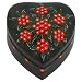 Handmade Black Lacquer Heart-Shaped Storage / Jewelry Box With Hand-painted Floral Design (Thailand)