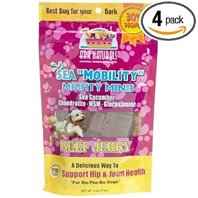 Ark Naturals Sea Mobility Minis Beef Jerky for Dogs, 4-Ounce Pouches (Pack of 4) by 