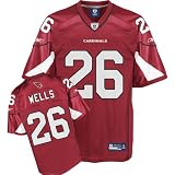Chris Wells Jersey: Reebok Red Replica #26 Arizona Cardinals Jersey - Medium
