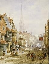Posters: Louise Rayner - The High Street Salisbury Art Print (39 x 30 cm)