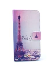 Wireless: Bayke Brand / Samsung Galaxy S3 SIII (At&t / Verizon / US Cellular / Sprint / T-Mobile / Unlocked) PU Leather Wallet Type Flip Case Cover with Credit Card Holder Slots (I Love Paris Print) - BAYKE