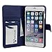 iPhone 6 Plus Case, Abacus24-7 Leather Wallet with Flip Cover and Stand, Blue