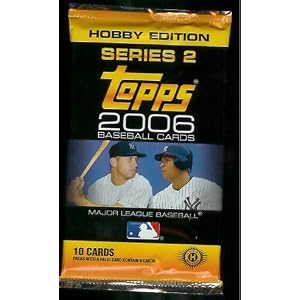 2006 Topps Baseball Cards Series 2 Unopened Hobby Pack (10 cards/pack, randomly inserted autographs, jersey cards, and Mickey Mantle inserts in some packs)