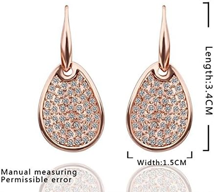 Genuine Rose Jewelry 18k Rose Gold Plated Hanging Earrings Swarovski Elements
