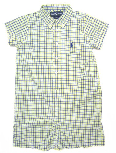 Ralph Lauren Infant Romper in Yellow and Blue Check