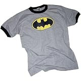 Batman Classic Distressed Logo Adult Ringer T-Shirt