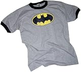 Batman Classic Distressed Logo Adult Ringer T-Shirt