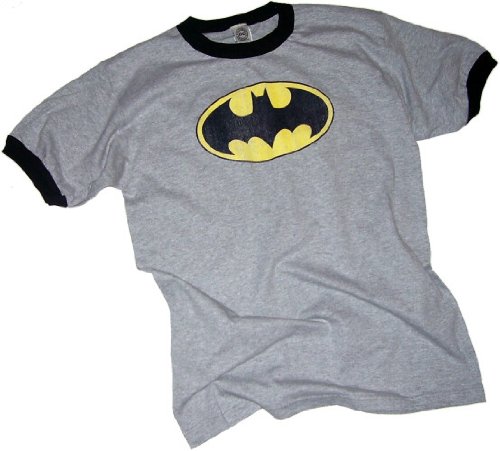  Batman Classic Distressed Logo Adult Ringer T-Shirt