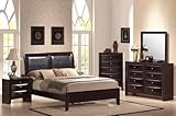 Elements International Emily Platform Bedroom Set (Merlot Finish)
