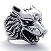 KONOV Jewelry Vintage Biker Wolf Head Stainless Steel Men's Ring