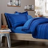 Pinzon 7-Piece Bed In A Bag - Full/Queen, Royal Blue Calvin Stripe
