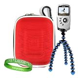 Kodak PlaySport HD Waterproof Pocket Video Camera Mini Camcorder Accessories Kit: Nylon Red Protective Hard Kodak Camera Case + BLUE Kodak Camera Tripod with Flexible Grip Legs + Live * Laugh * Love VG Wrist Band!!!