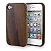 MagicMobile Ultra Slim Handmade Wooden Bamboo Cover for iPhone 4/4S - Dark Wood