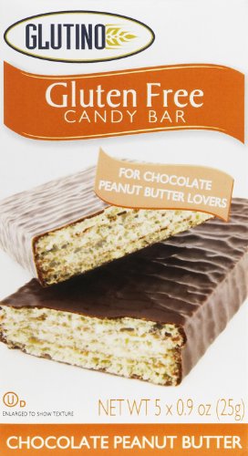 Glutino Chocolate Peanut Butter Candy Bars, 5-Count, 0.9-Ounce Boxes(Pack of 3)