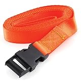 ワンタッチベルト荷締ベルト オレンジ 2m×幅25mm/タイダウンストラップ【E-Value】