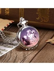 Youyoupifa Horse Silver Alloy Quartz Chain Pocket Watch (Womens)