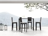 5pc Modern Outdoor UV Treated Weaved Glass Top Dining Table Set - ZO-ANG-T1