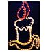 Schlauchlicht-Silhouette Kerze bunt 62x43cm