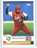 2009 Topps World Baseball Classic # 4 Michel Enriquez - Cuba - Isla de la Juventud - WBC Baseball Trading Card in Screwdown Display Case