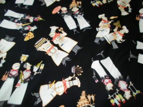 1 YARD Buon Appetito - Chefs Waiters 100% COTTON FABRIC