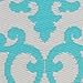 Fab Habitat Venice Indoor/Outdoor Recycled Plastic Rug, Cream & Turquoise, (4' x 6')