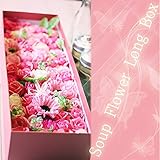 ［ビズフラワー］ソープフラワーボックスロングタイプ 花のような石けん入浴剤 ボックス色ベージュ（中の花色は共通）