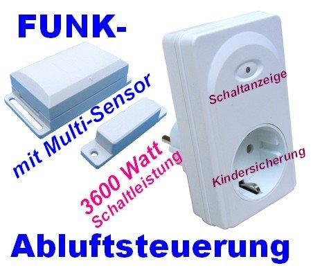 Funk-Abluftsteuerung 3600 Watt mit Funk-Fenstersensor