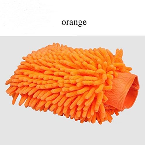 Anti Water Snow Microfiber Mitts For Car Washing, House Cleaning,Office Clearning, Good For Hard Surface (orange),Set Of 2.
