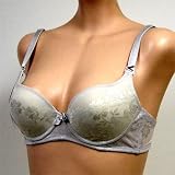 Venus $51 Grey Convertible Floral Bra #0301 sz 34A