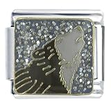 Howling Wolf Animal Italian Charms Bracelet Link