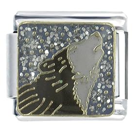 Howling Wolf Animal Italian Charms Bracelet Link