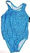 Girls 1 PC T-Back Blue Leopard