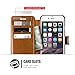 VRS Design [Brown] Premium Leather Folio Case Flip Wallet Cover [Layered Dandy] Classic Leather with 3 Card Slots Phone Case for Apple iPhone 6 Plus / iPhone 6s Plus