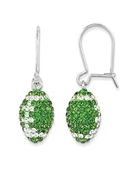 Sterling Silver Swarovski Elements New York Spirit Football Earrings