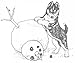 Dog Rubber Stamp - Siberian Husky with Snowman-2E (Size: 2-1/4